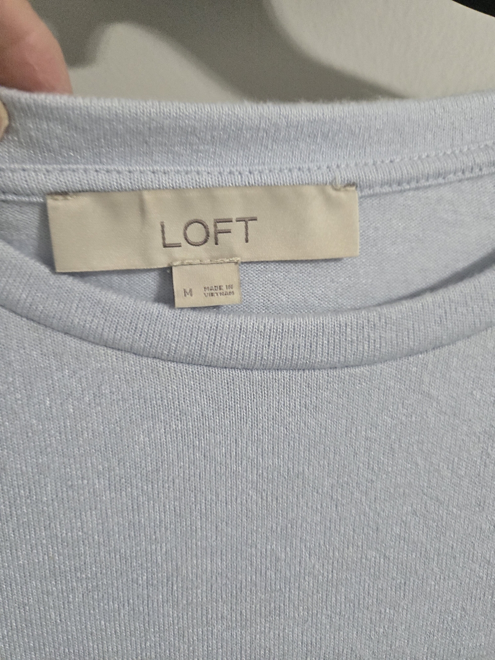 LOFT Light Blue Ruffle Cold-Shoulder Top - Picture 3 of 3